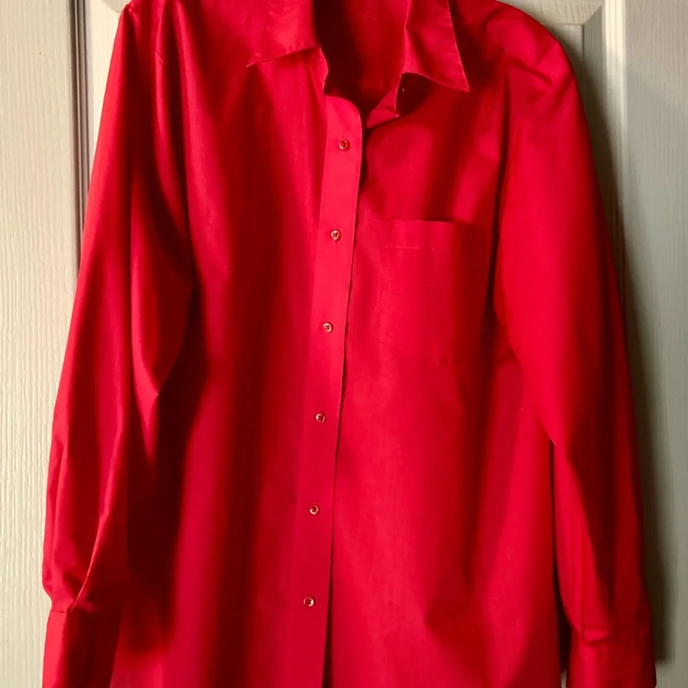 Foxcroft Red Wrinkle-Free Shirt - Picture 1 of 8